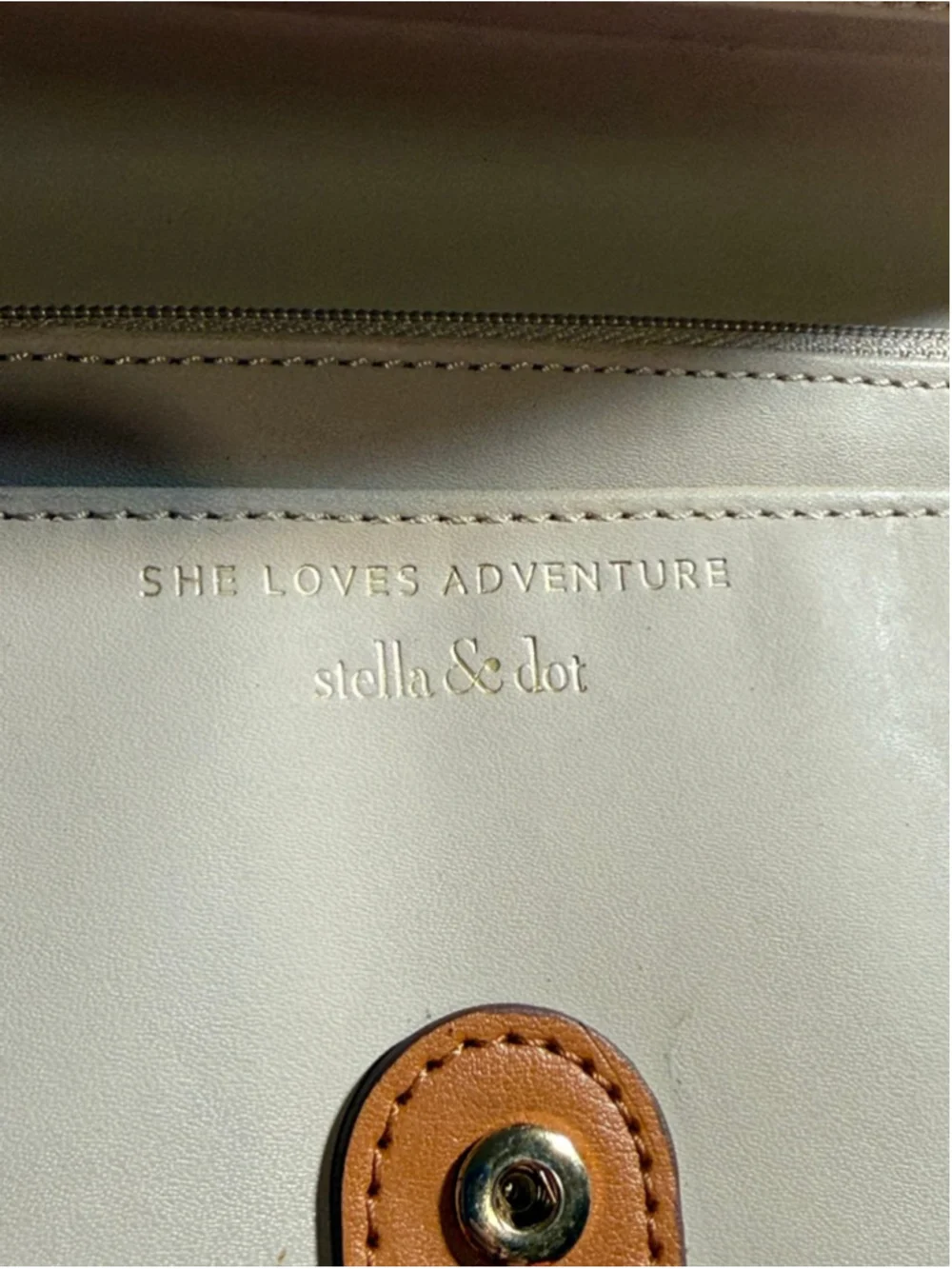Stella & Dot Brown Beige Perforated Wallet